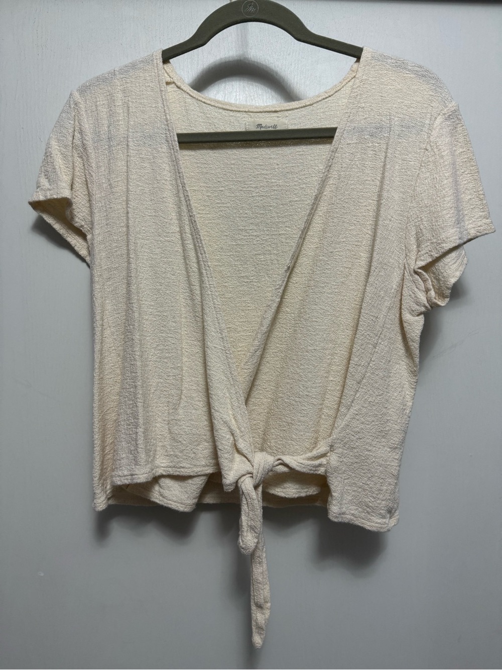 Madewell Off White / Cream Wrap Top Size L